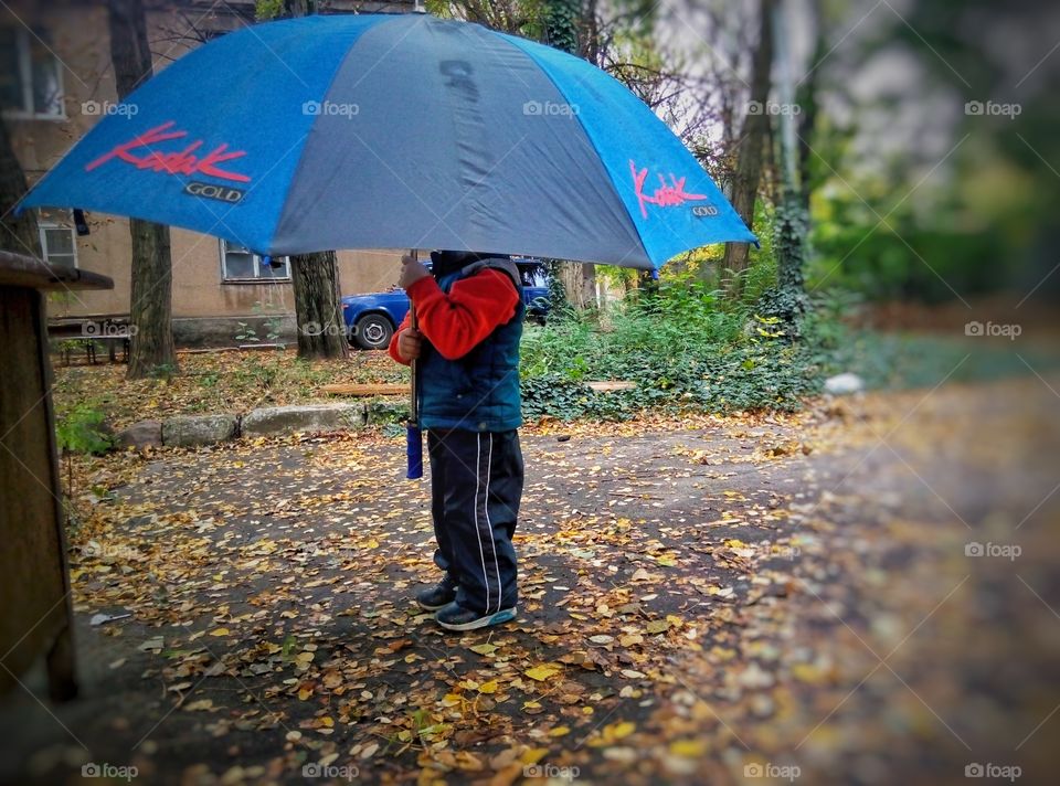 child with an umbrella ребенок