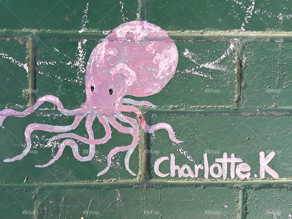 Graffiti on a brick wall