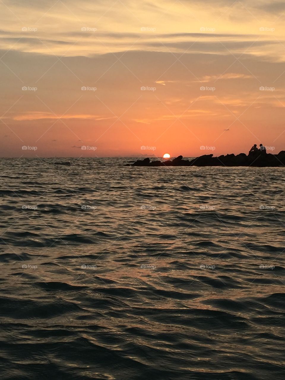 Sunset view of beach