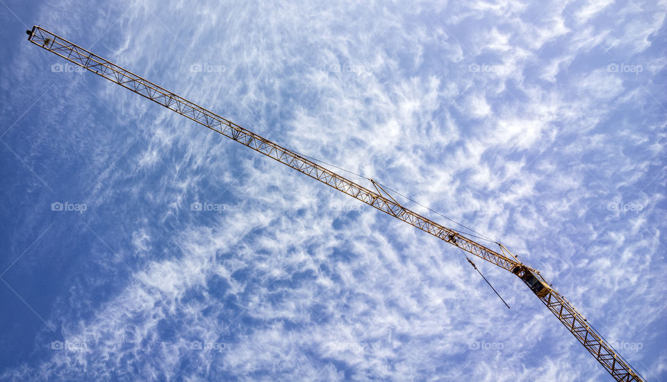 Crane in the sky. crane in the sky with clouds