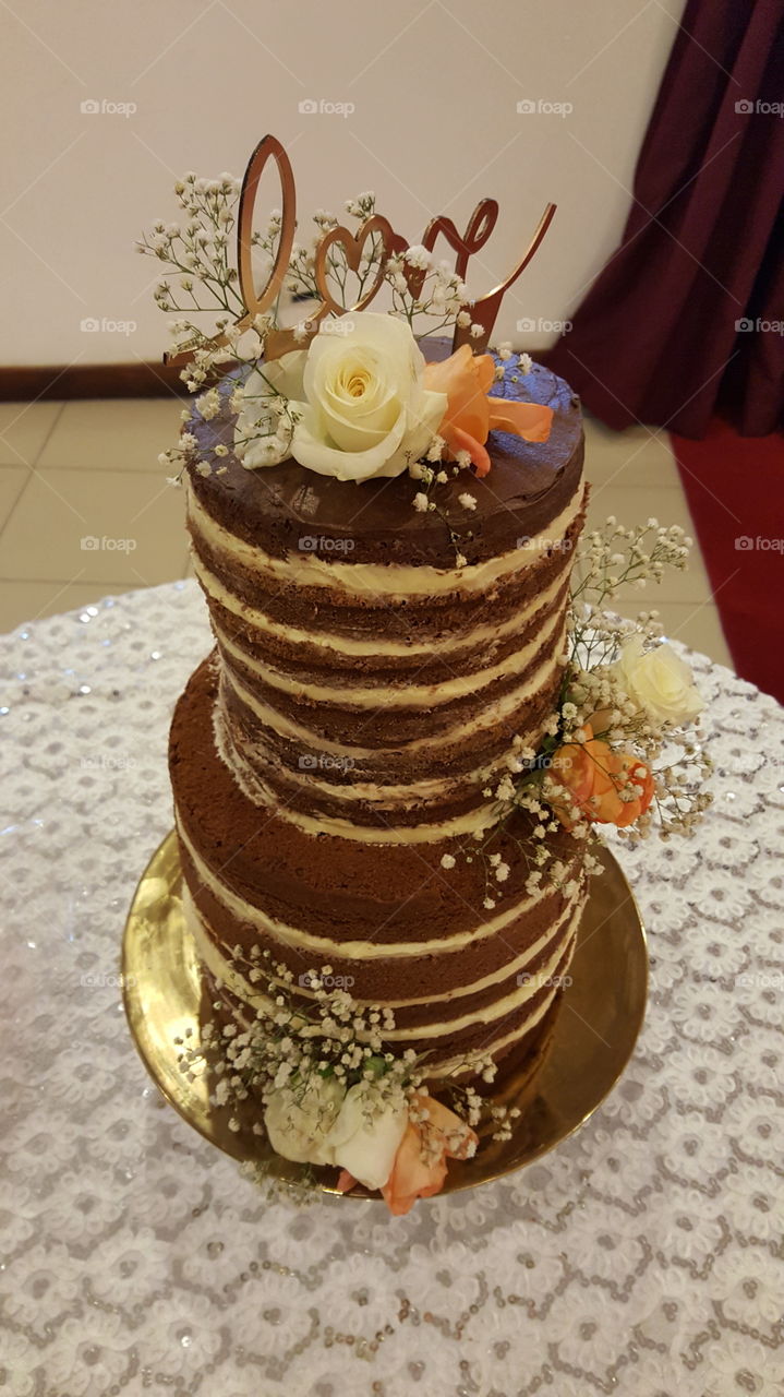 A Naked engagement cake