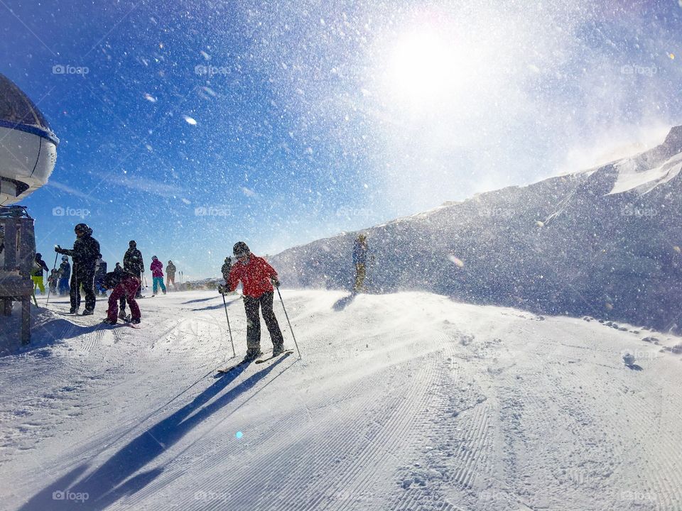 People skiing on snow