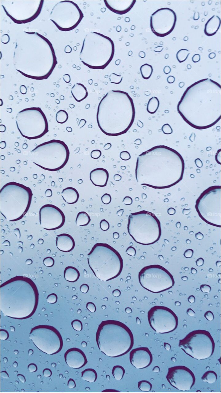 The Still Raindrop resting on top a clear sunroof 