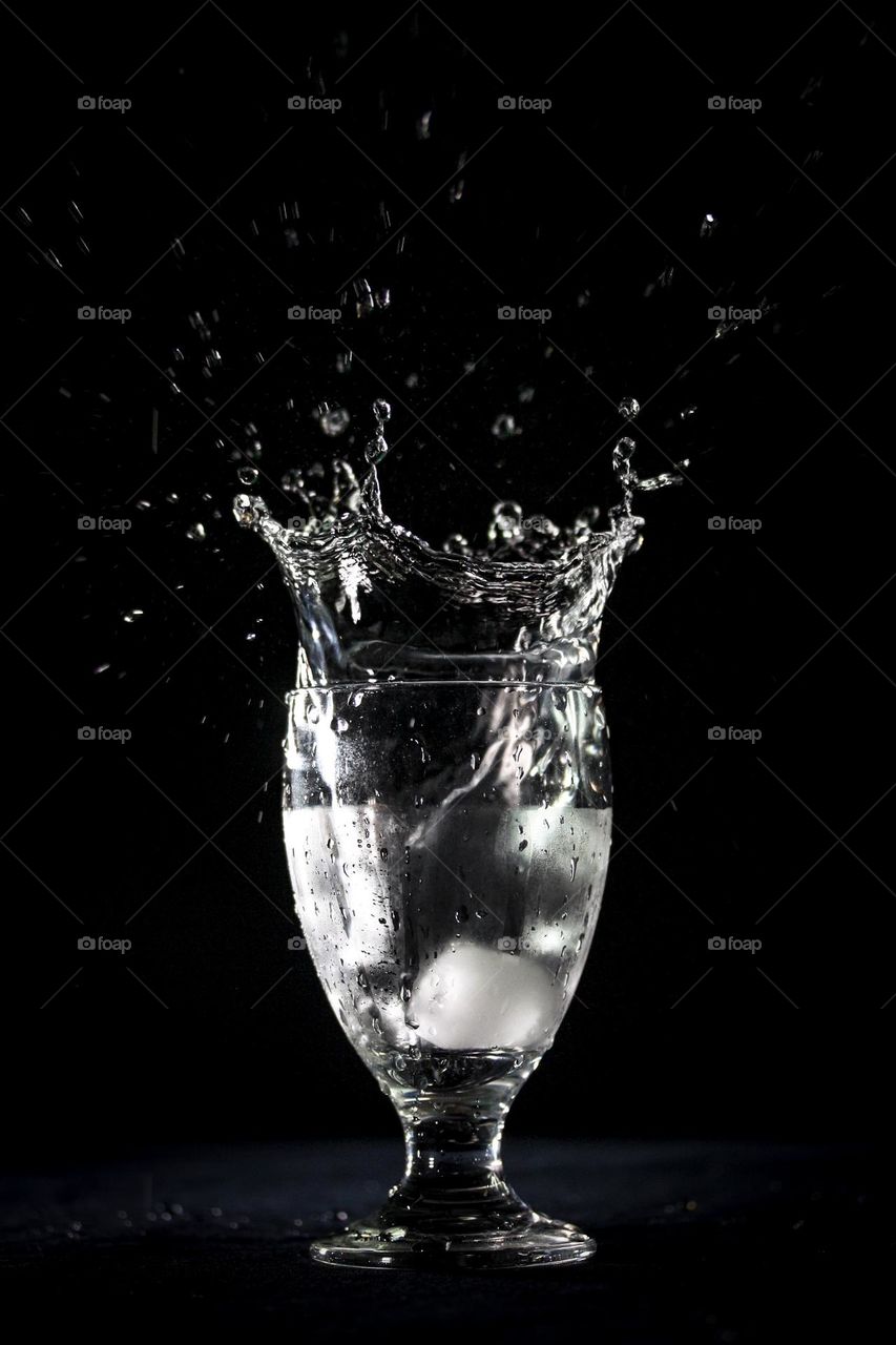 Water splash in a glass