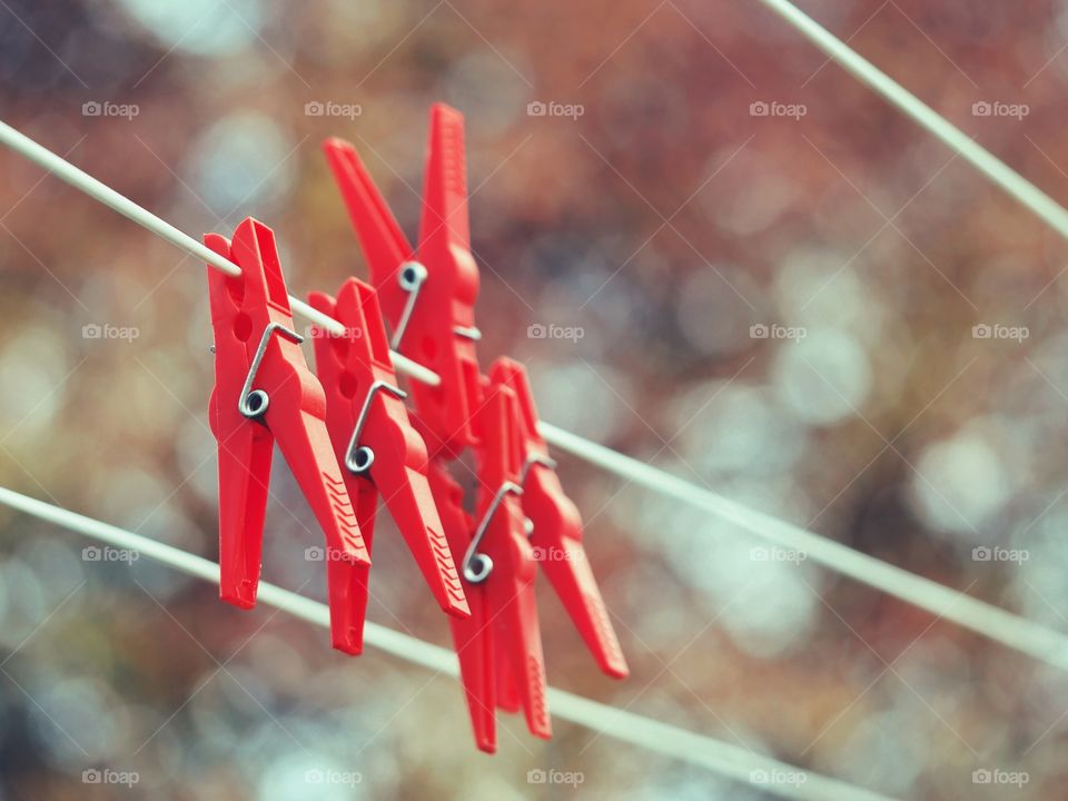 Red clothes peg