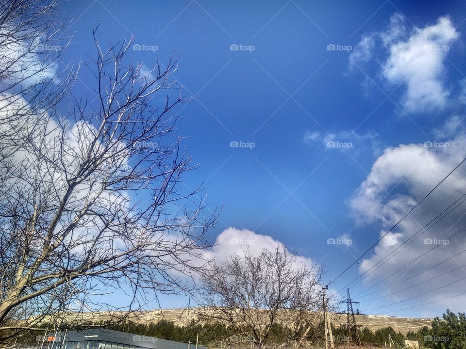 blue sky and white clouds