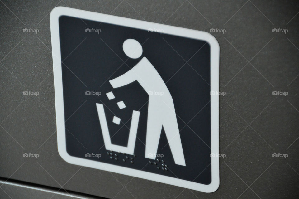 Japanese Braille Trash Sign In The Shinkansen