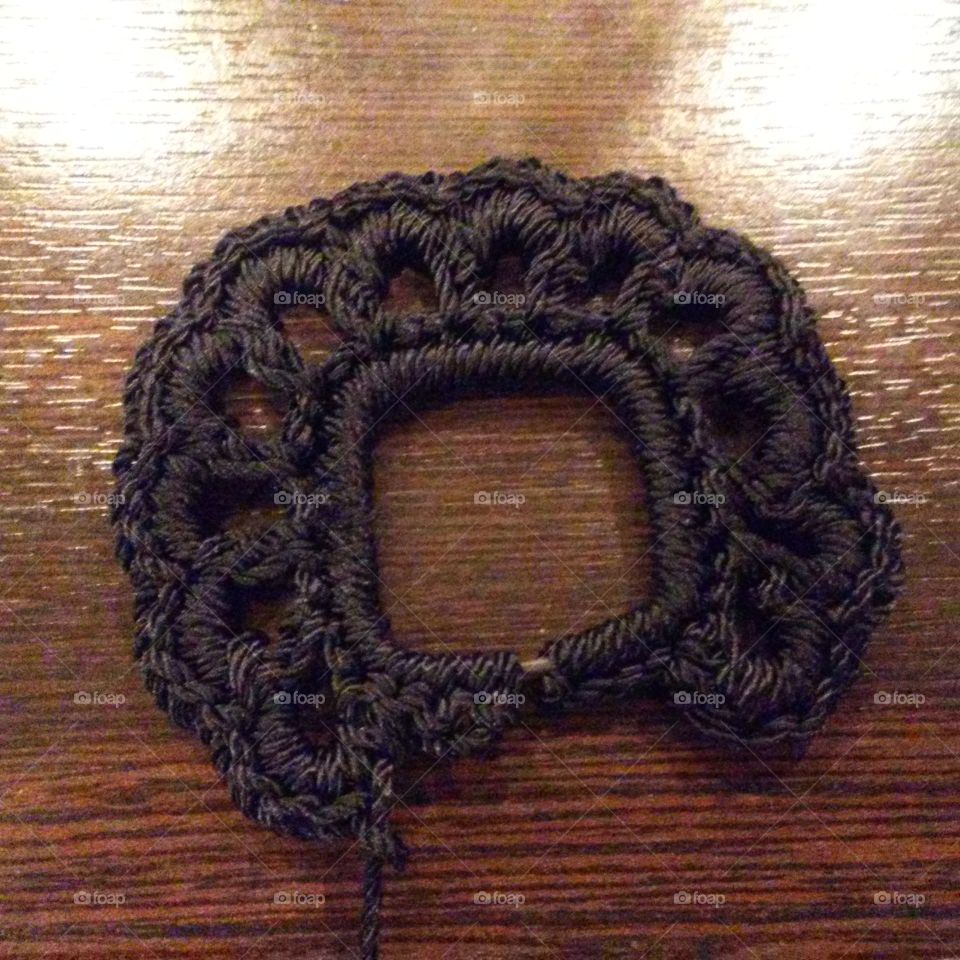 crocheted buckle
