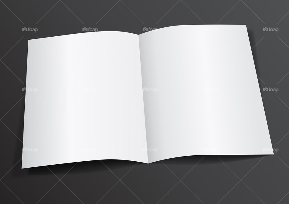 Open blank white brochure