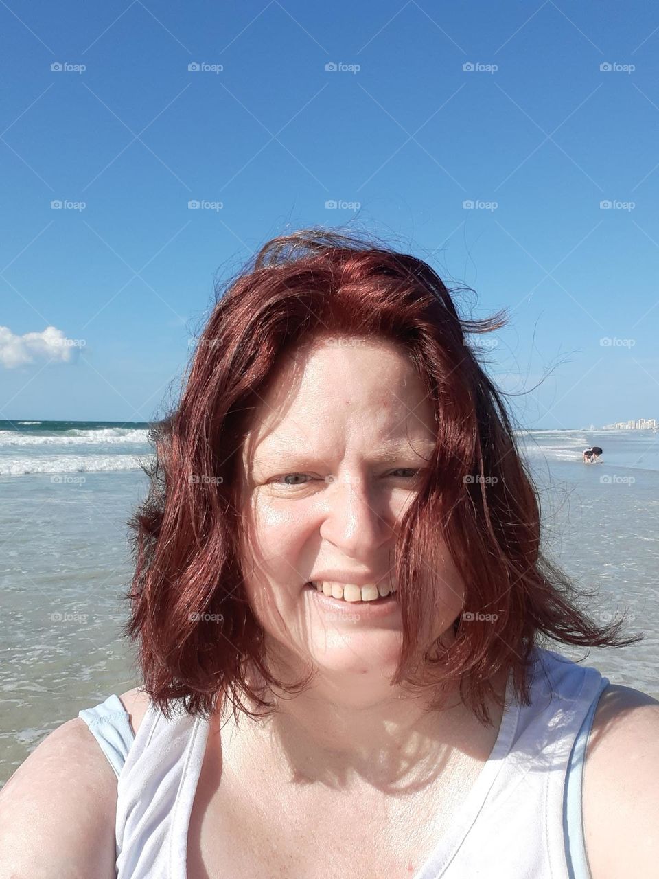 I went to Indian Rocks Beach to relax and take pictures. This is one of the selfies I took while there.