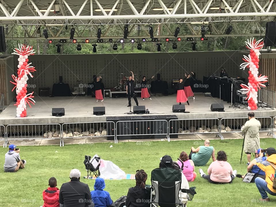 Japanese Dancers perform at Bower Ponds for Canada Day.