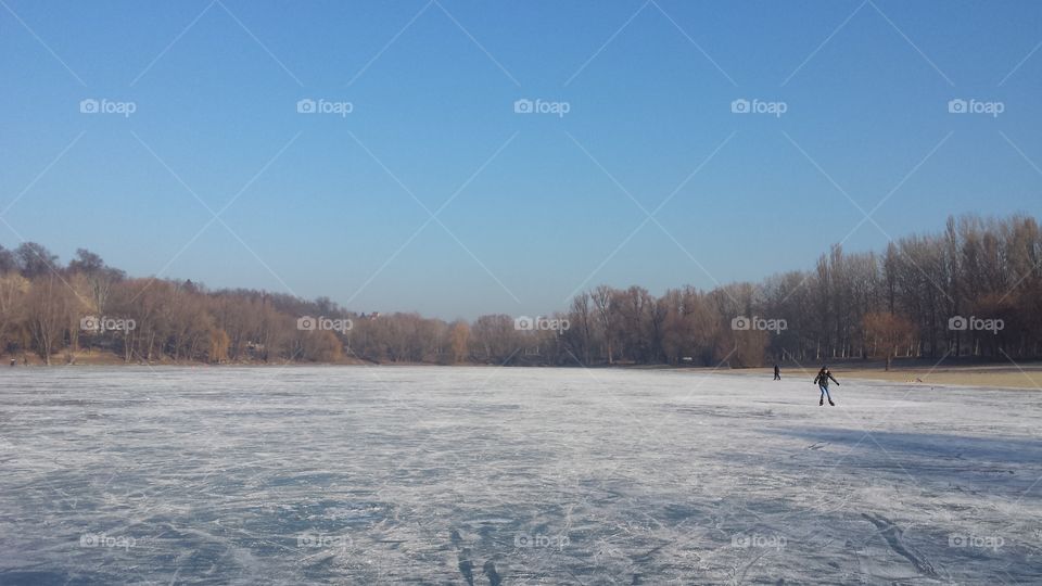 Frozen lake