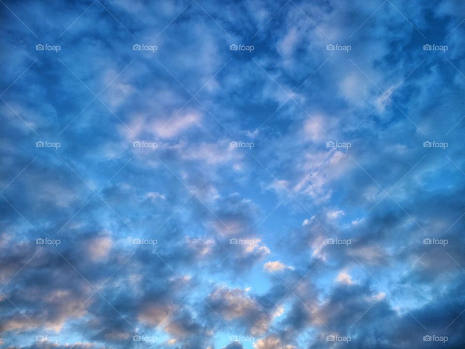 Sunset speckled clouds