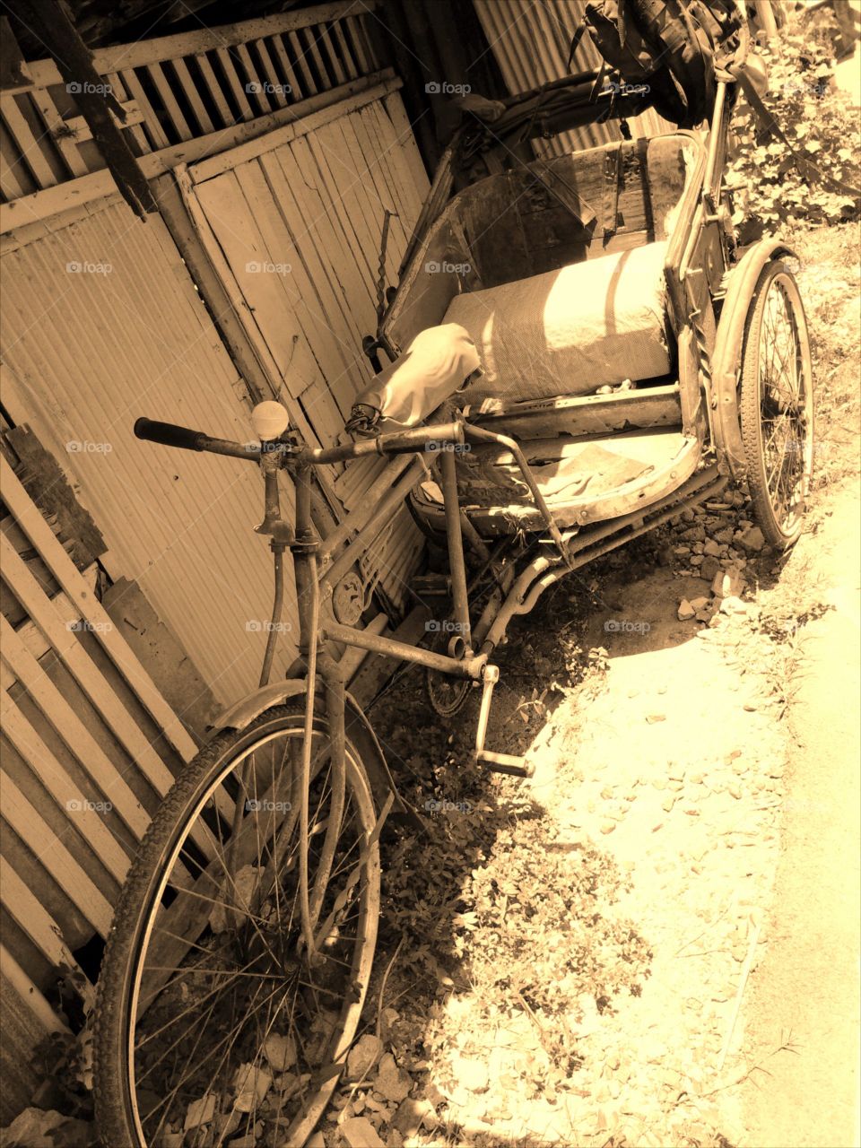 The tricycle. the old tricycle at Thailand