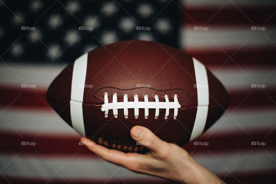 american football, ball, fans