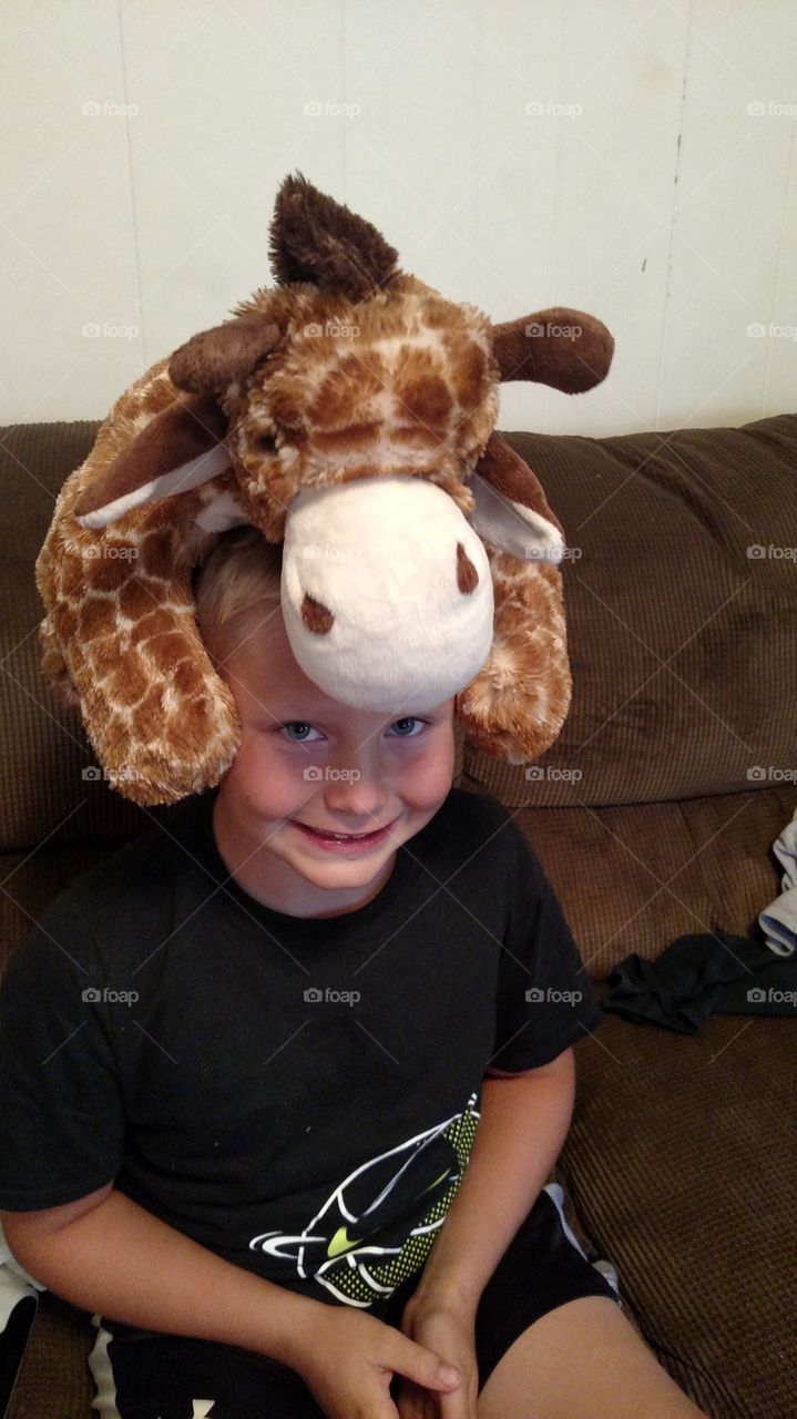 not a real giraffe but it is a favorite stuffed animal