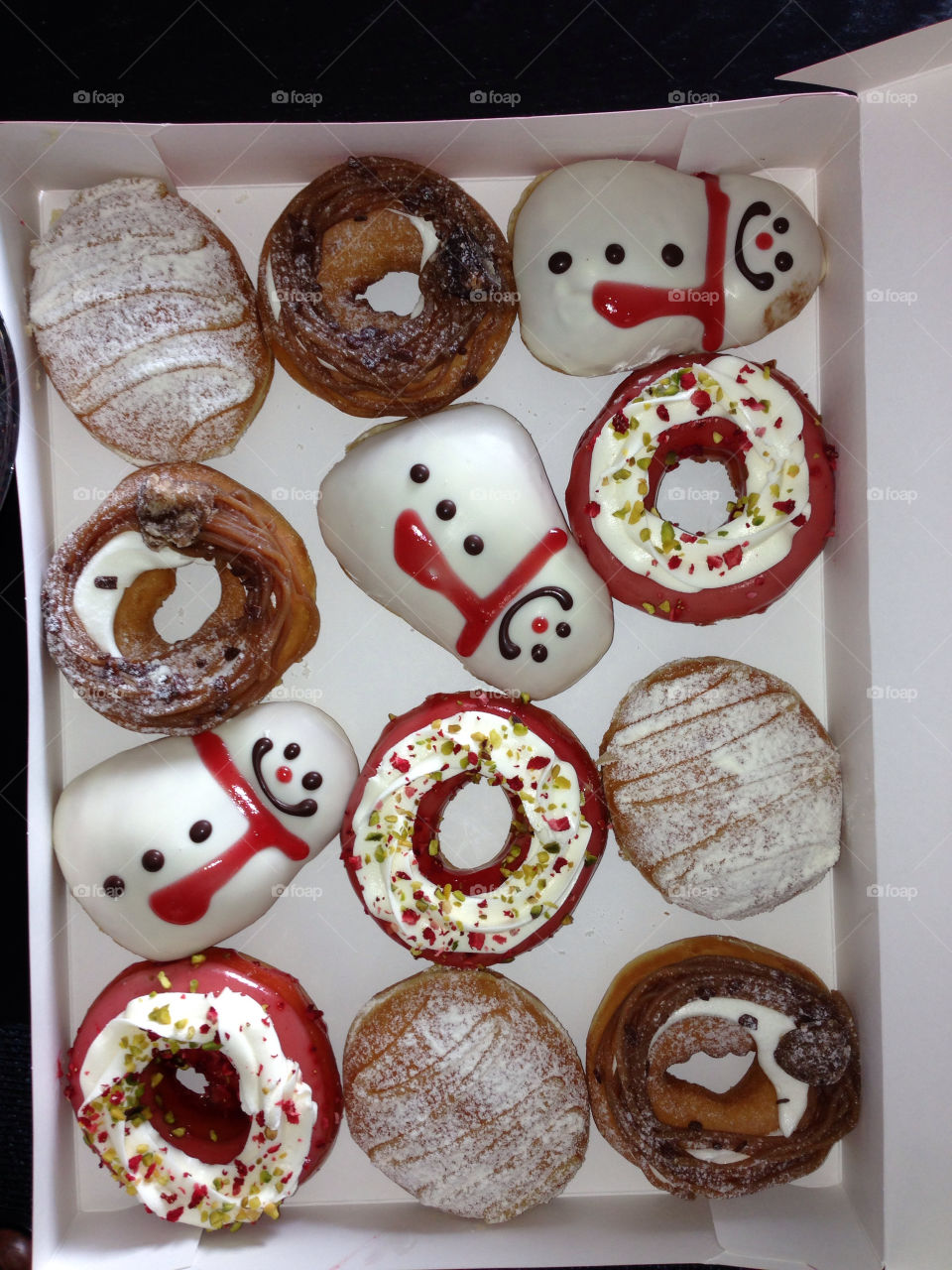 food christmas snowman donuts by sirbrian