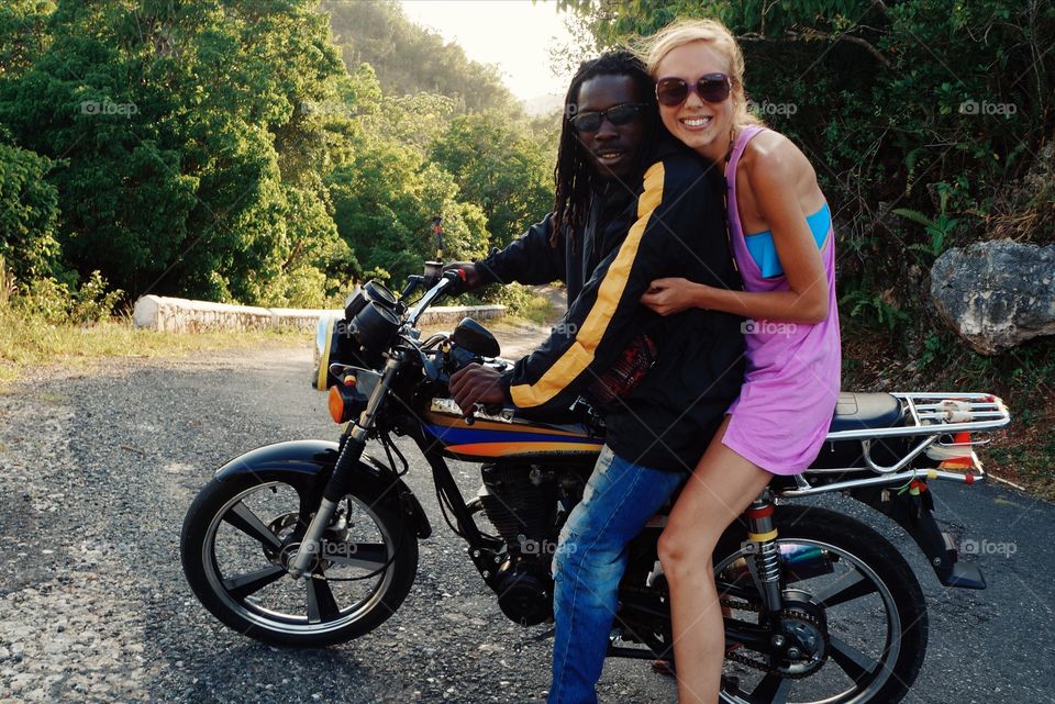 Couple on motorbike