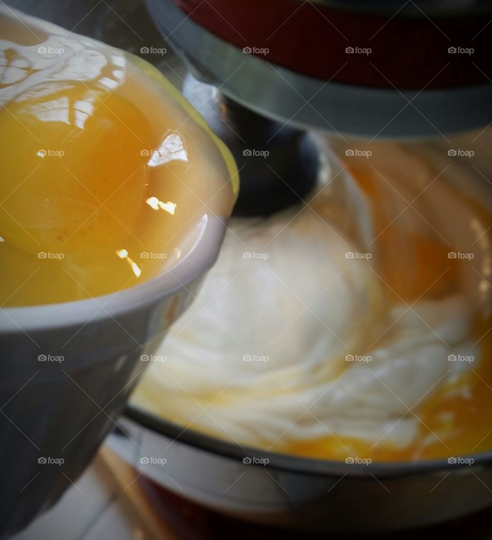 Mixing Eggs Into Batter