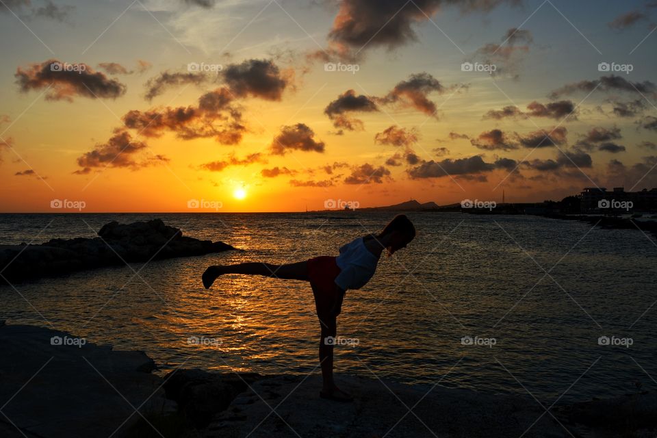 Yoga at sunset