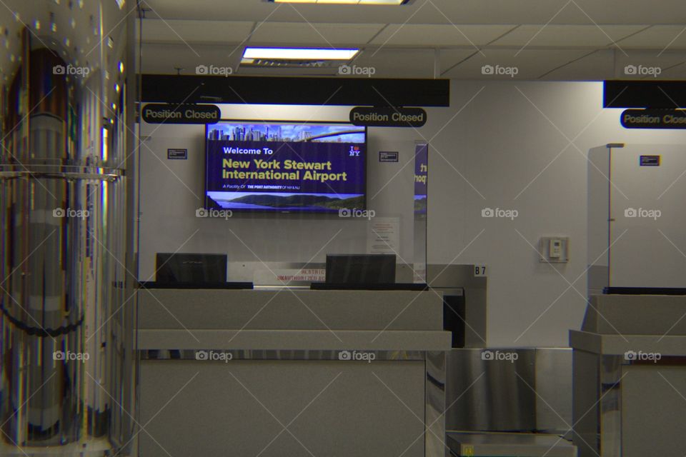 Stewart International Airport Empty Welcome Counter During Covid-19 Pandemic