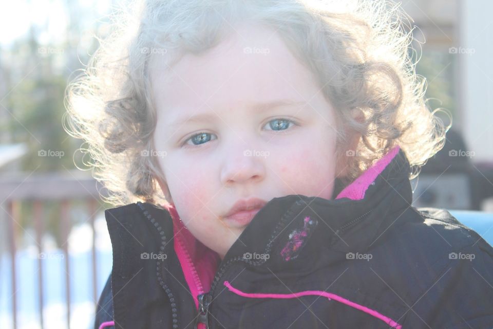 Brooklyn. Close up of blue eyes niece 