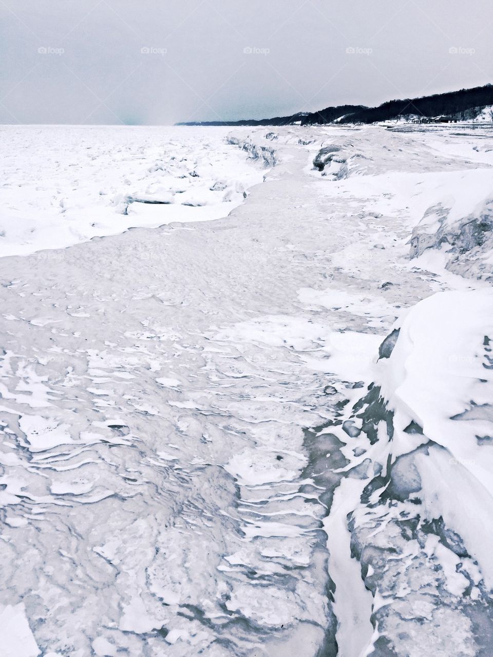 View of frozen lake