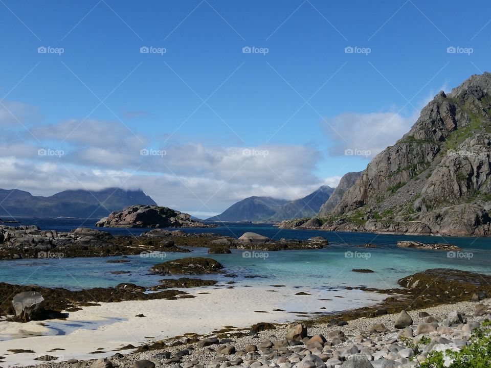 Lofoten Island looks like exotic paradis
summer with Nice colours of see