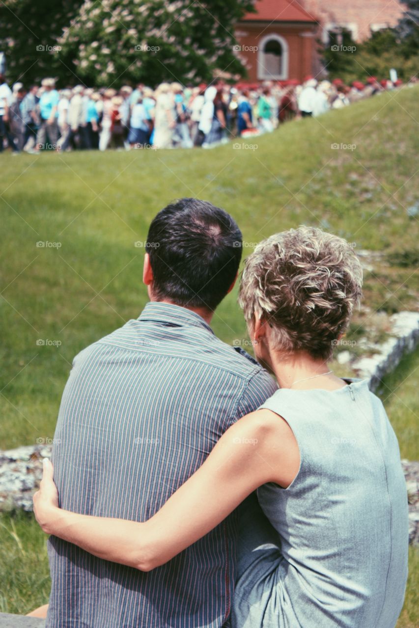 Elder couple from behind 