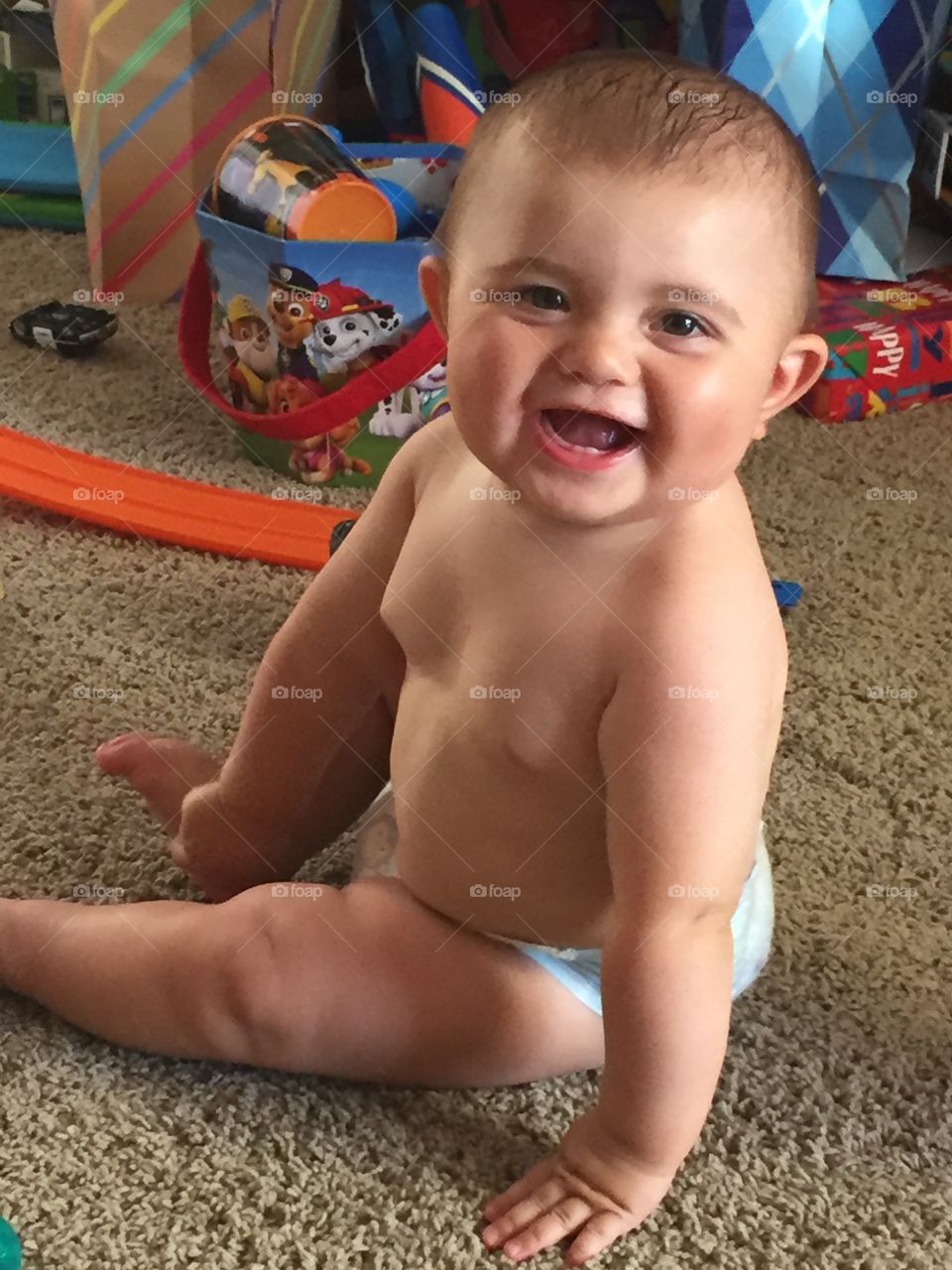 1 year old baby Smiling happy baby