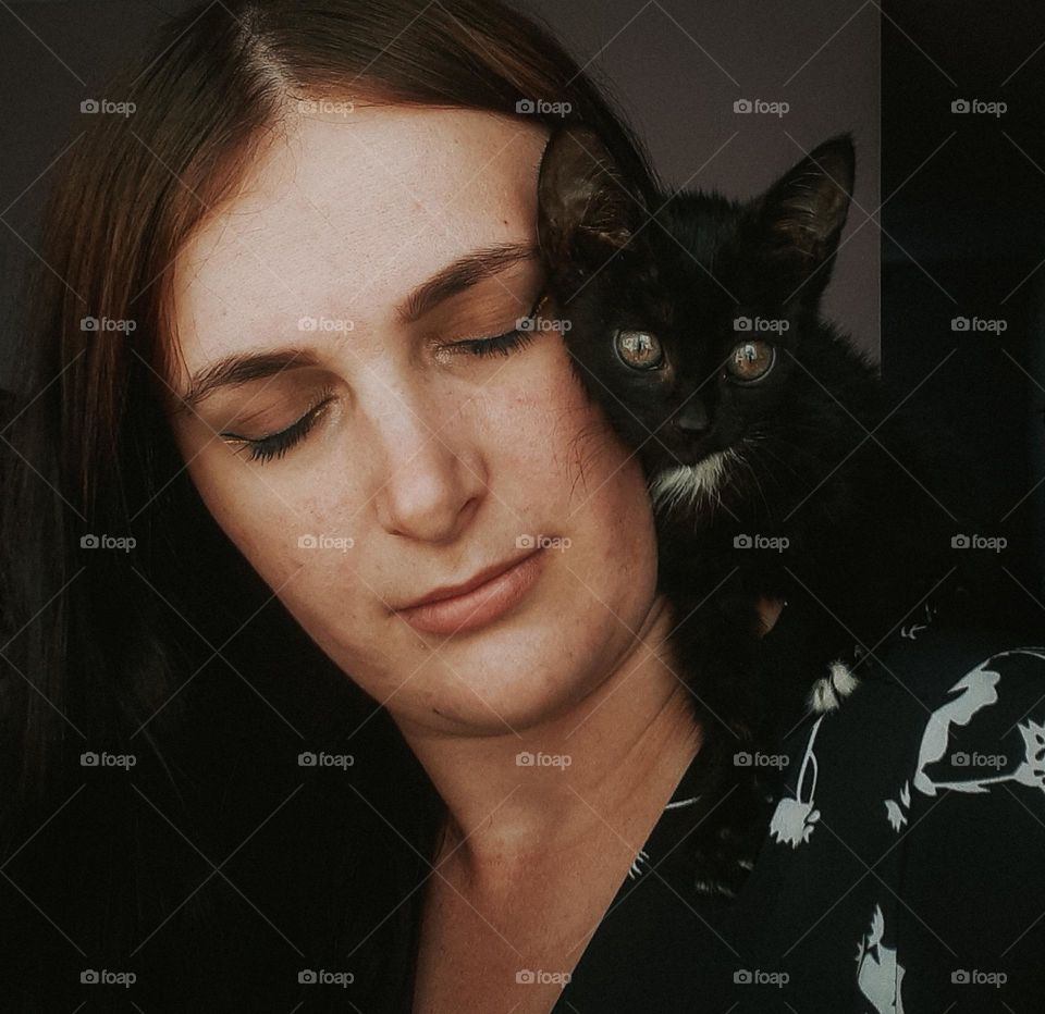 Pure love of a black kitten