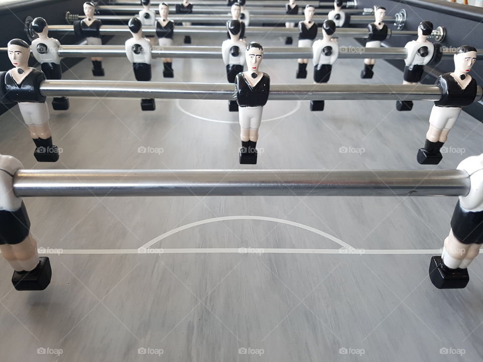 close up shot of foosball table