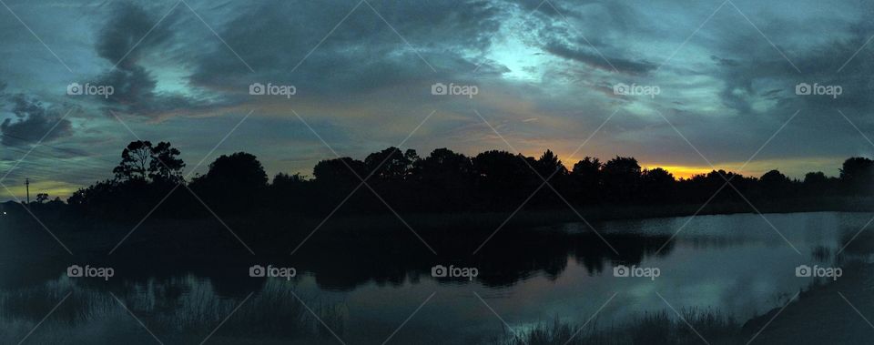 Lake view during sunset