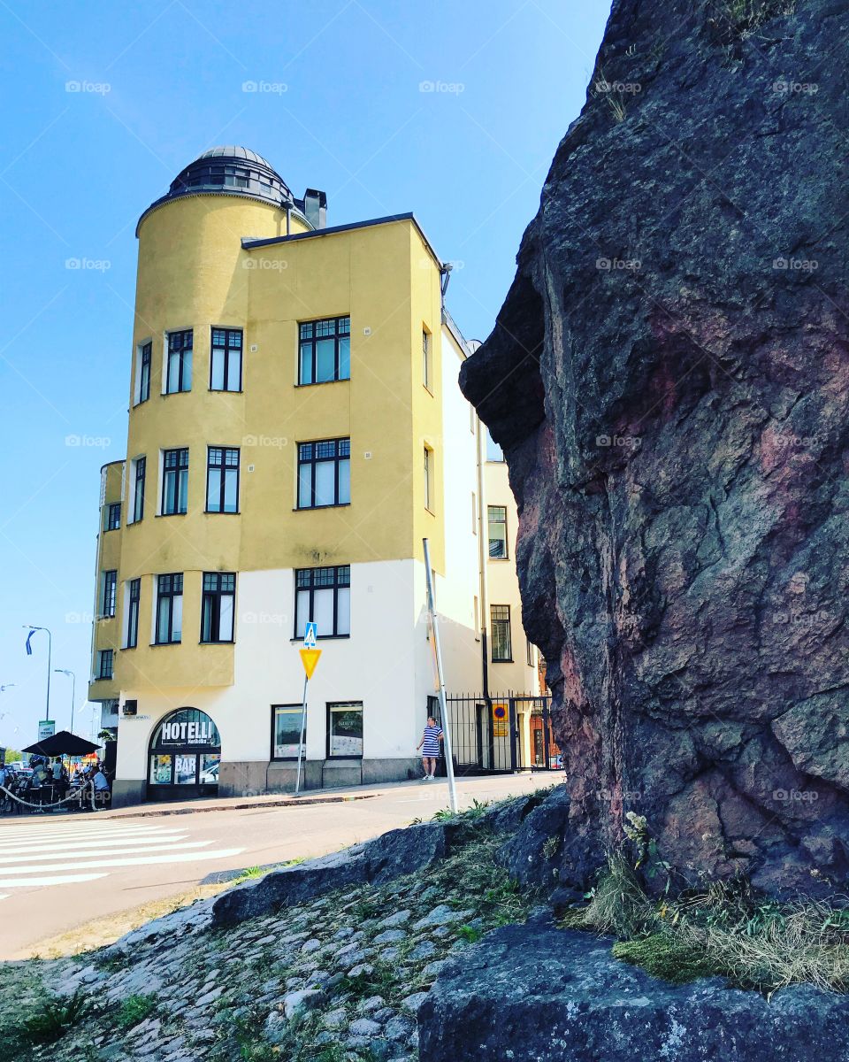 Kotka Suomi Finland, house by the cliff 🇫🇮
