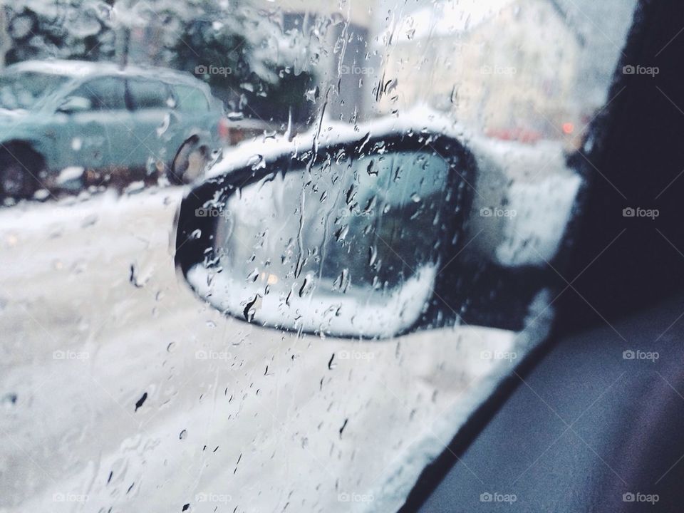 Winter rear window mirror