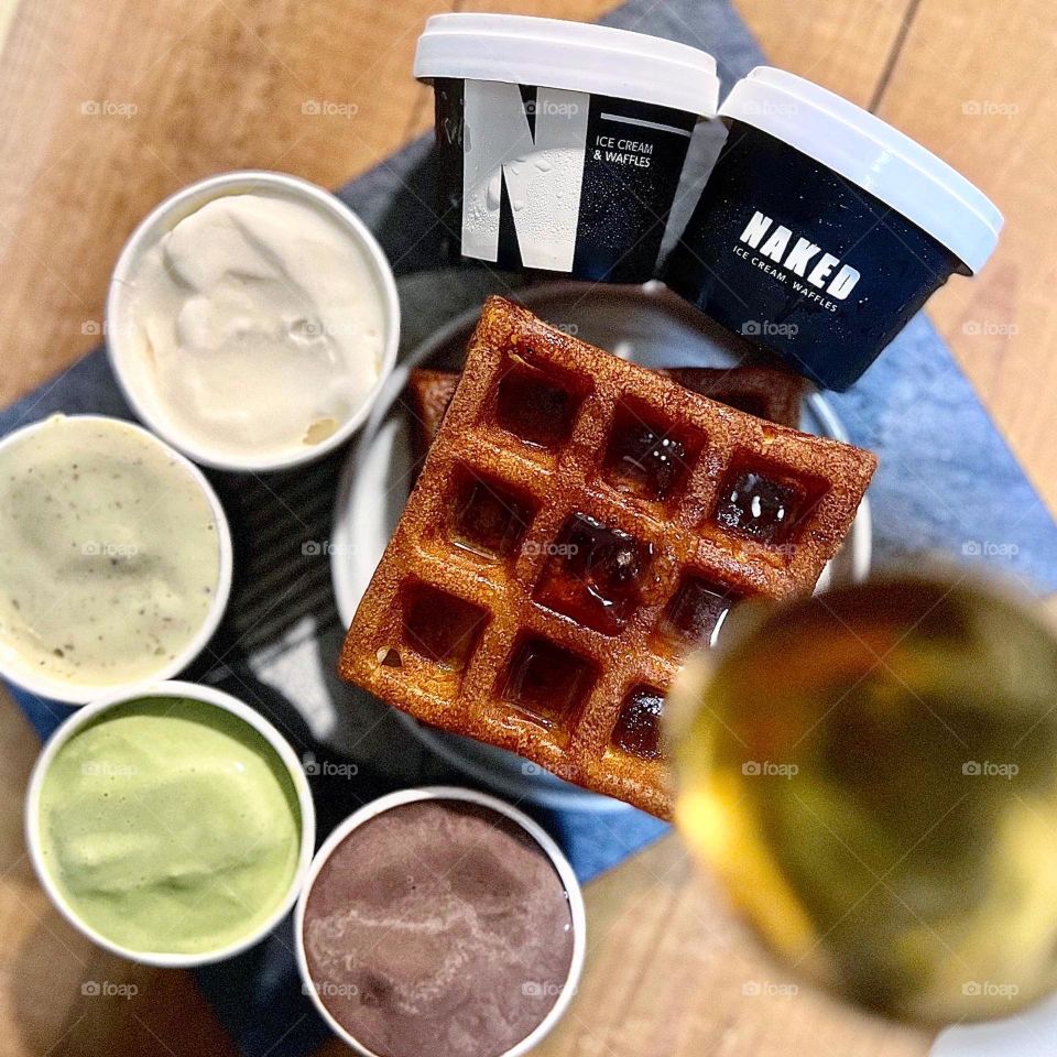 Waffles and ice cream to end off 2021