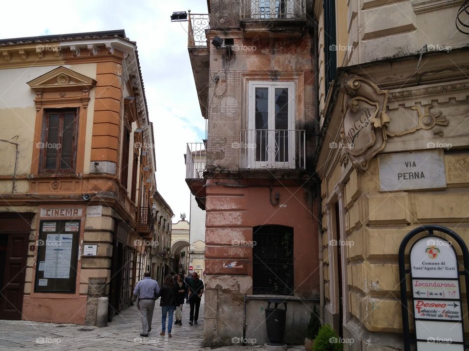 Ancient street in Sant'Agata dei Goti, Italy. Cinema