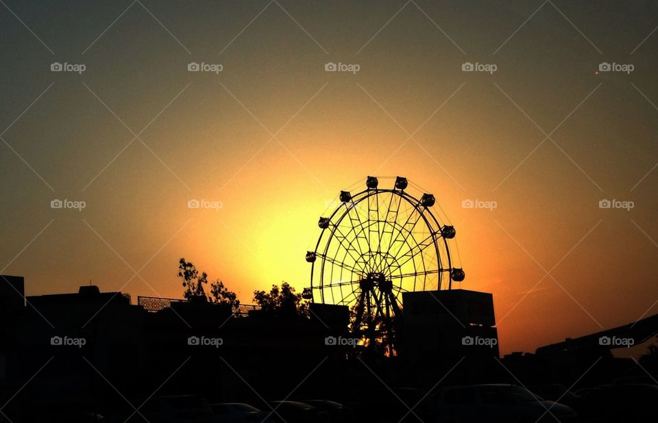 The Silhouette of Ferris Wheel