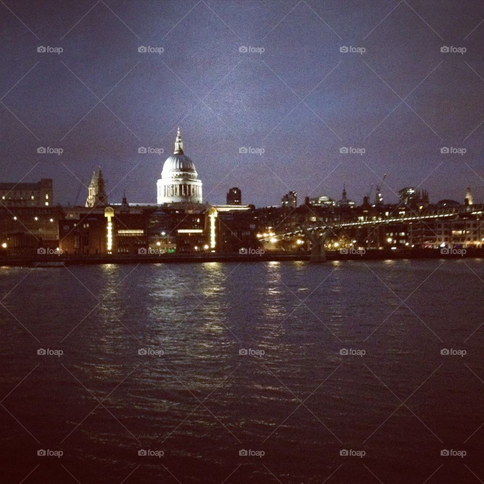 London along the Thames. 