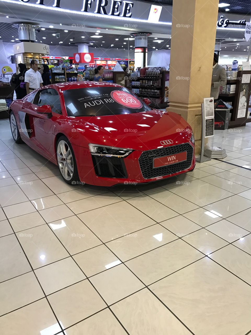 Audi R8 promotion at Kuwait airport. . .