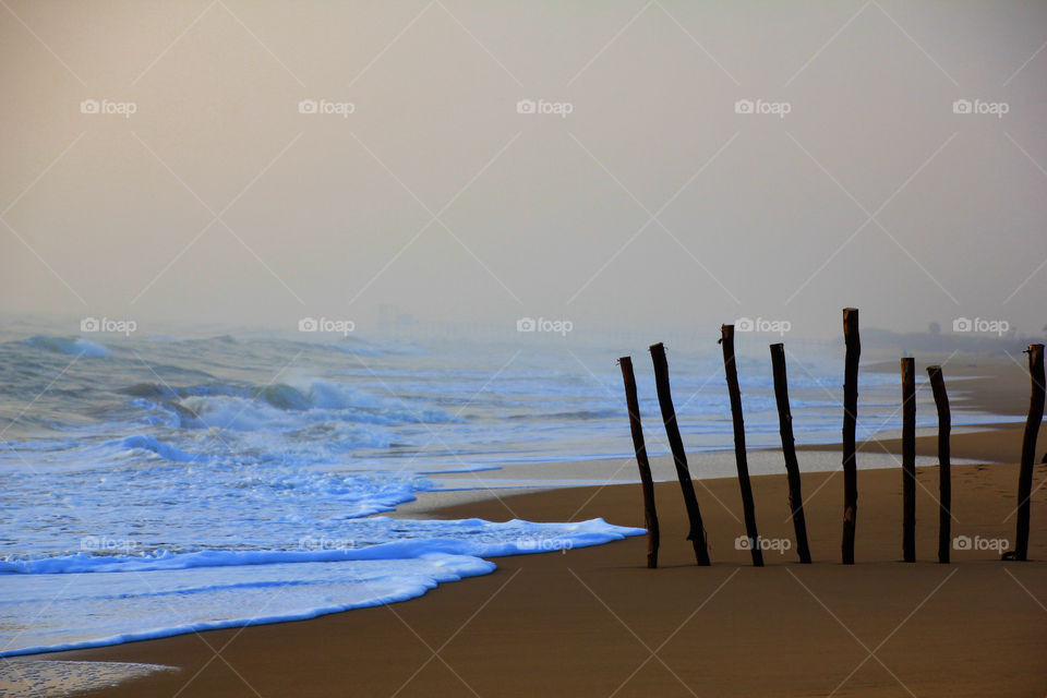 Early Morning waves in beach, seashore