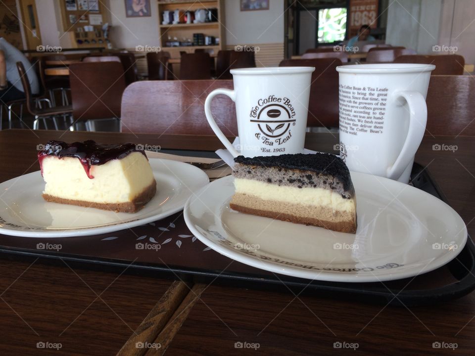 Coffee served with pastry