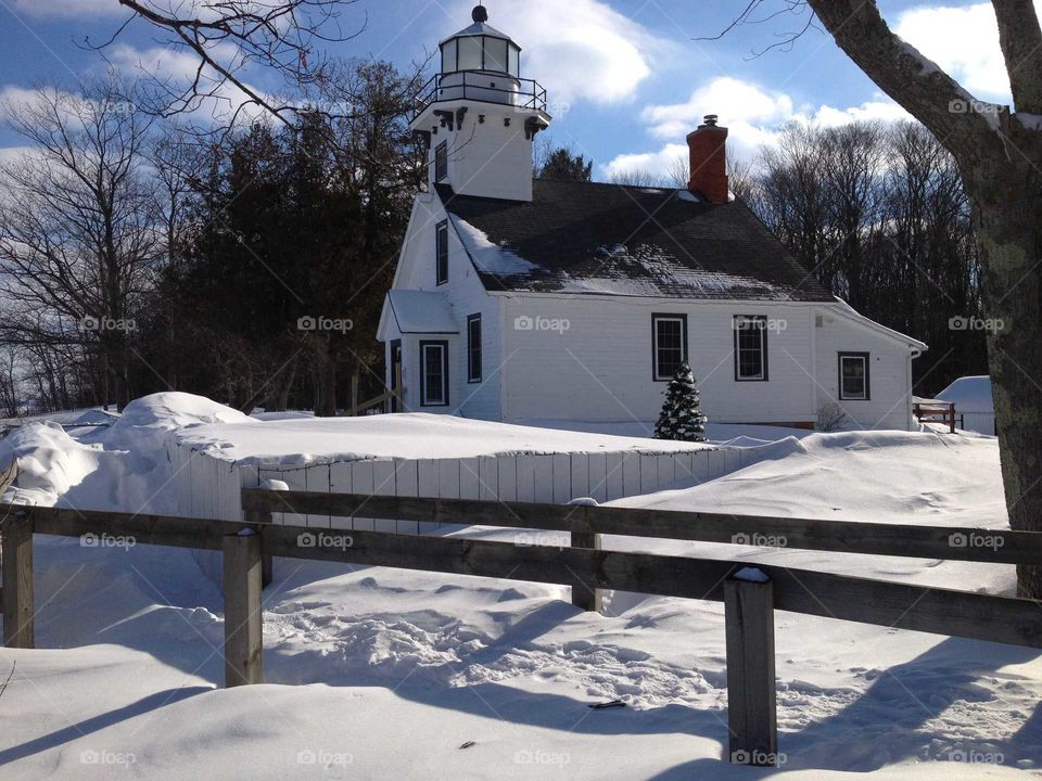 Old Mission Lighthouse on Lake Michigan