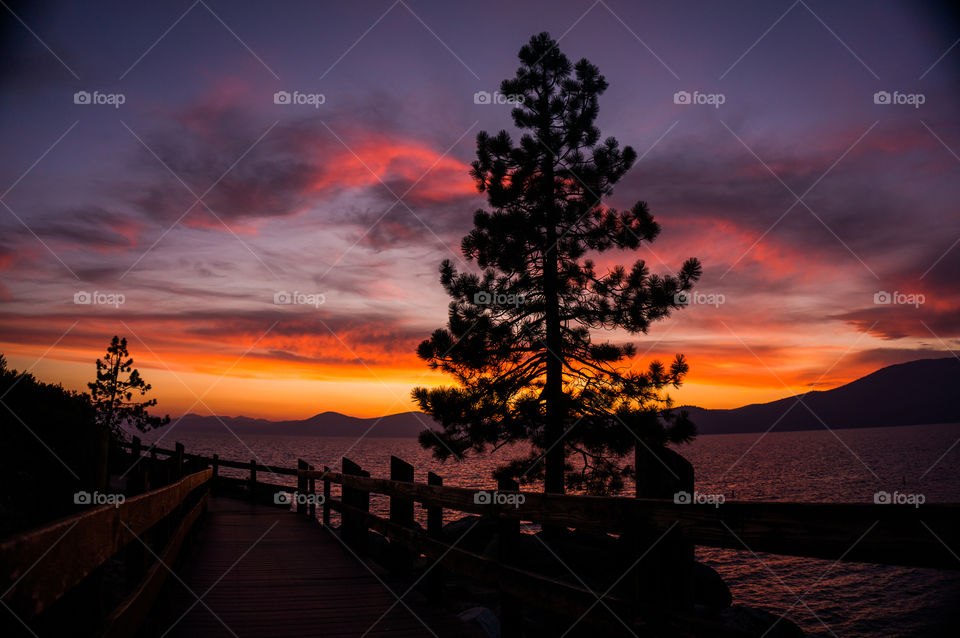 Sunset on the Boardwalk. Sand Harbor, Lake Tahoe