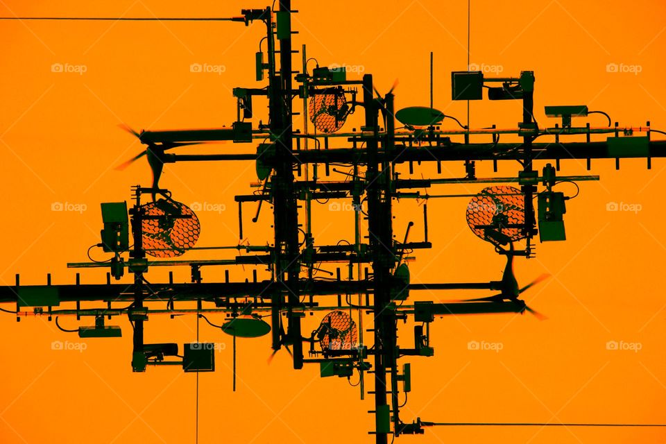 Metal fantasy figure on orange background