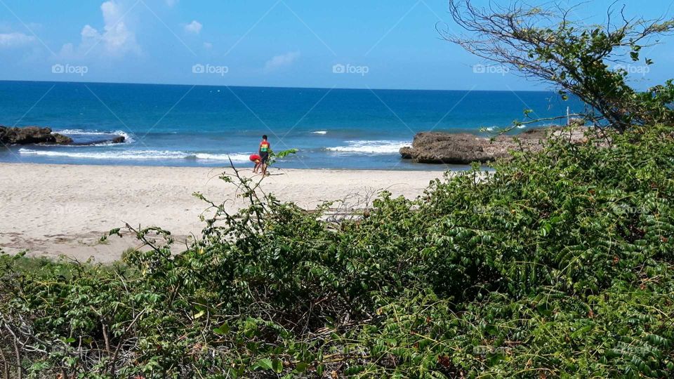 enjoying a nice beach in jamaica