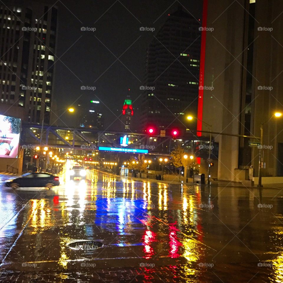Raining Street at Night