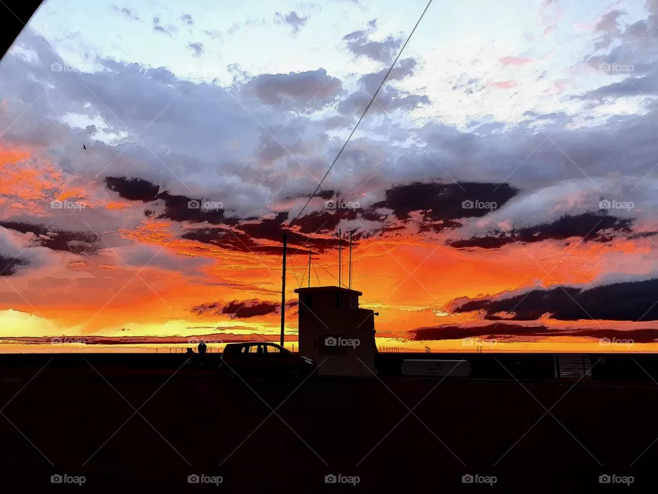 Red sky sunset