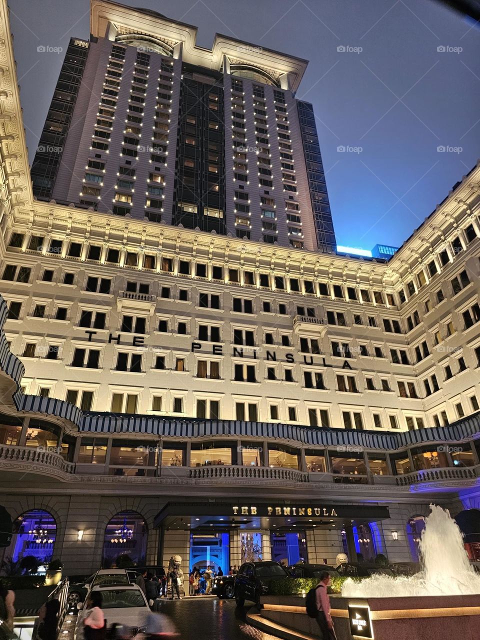 night view of the Peninsula Hotel TST Kowloon Hong Kong