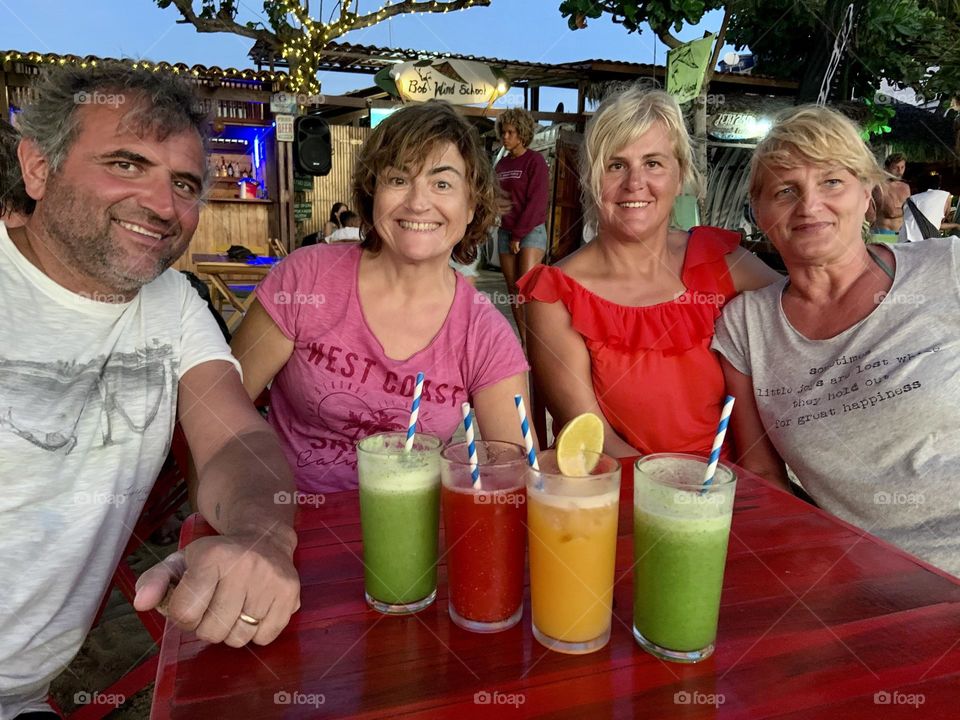 Friends drinking jungle juice 